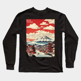 Tochigi Japan Travel Vintage Tourism Poster Long Sleeve T-Shirt